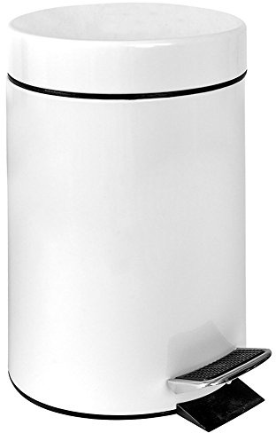 García de Pou Poubelle à Pedale avec Réceptacle Intérieur 20 L 29,5 x 44 cm Blanc Acier