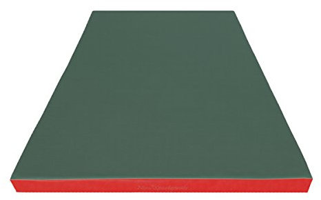 NiroSport Turnmatte 150 x 100 x 8 cm Gymnastikmatte Fitnessmatte Sportmatte Trainingsmatte Weichbodenmatte wasserdicht (Grün/Rot)