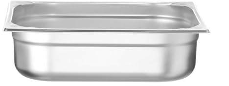 HENDI Gastronormbehälter, mit verstärkten Ecken, GN2/3, (H)100mm, Edelstahl | Geeignet für Chafing Dishes, Bain-Marie, Backöfen, Gefrierschränke, temperaturbeständig von -40° bis 250°C, 9L, 354x325mm