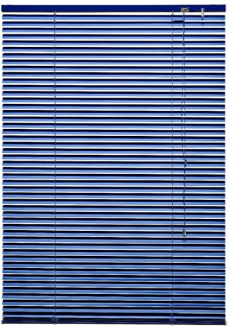 Alu Jalousie viele Größen und Farben Aluminium Lamellen Rollo Faltrollo Jalousette Wandmontage Deckenmontage Tür Fenster Sonnenschutz Sichtschutz Blendschutz Hitzeschutz (60 x 160 cm, Orientblau)