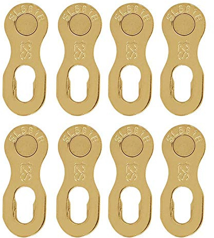 Fahrradkettenglied, 4 Paar Stahl Verbindungsstücke für 12-Gang Kette, fehlende Glieder Fahrradreparatur for alle Fahrradtypen (Gold)