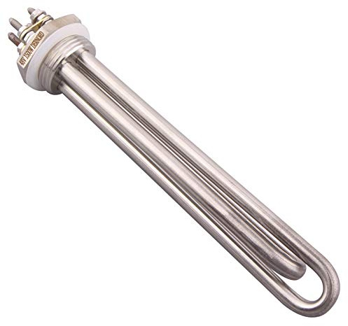DERNORD 48V 1500W DC Submersible Water Heater Element Stainless Steel Heating Element with 1 Inch BSP Thread Fitting Double U Type
