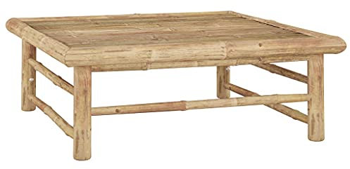 vidaXL Gartentisch Beistelltisch Kaffeetisch Balkontisch Couchtisch Gartenmöbel Tisch Fußhocker Sitzhocker Gartenhocker 65x65x30cm Bambus