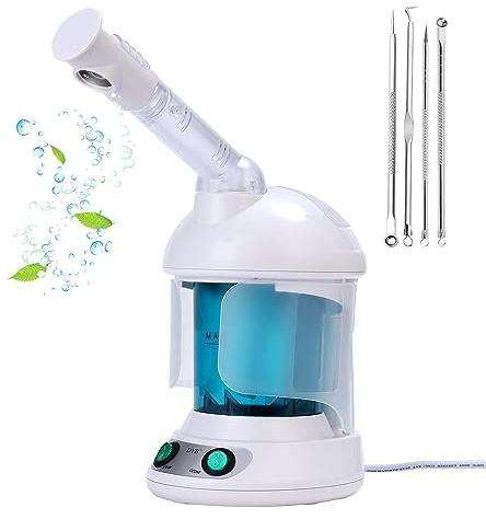 DYB Portable Facial Steamer, Nano Ionic Face Steamer with 360°Rotatable Sprayer,Mini Facial Steamer for Salon and Spa,1 Piece Headband and 4 Pieces Steel Skin Kits.