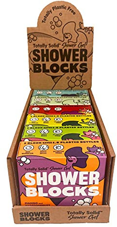 Shower Blocks - Solid Shower Gels Mixed 6 Pack | Plastic, Cruelty and Paraben Free | Vegan | Moisturising Body Soaps For The shower