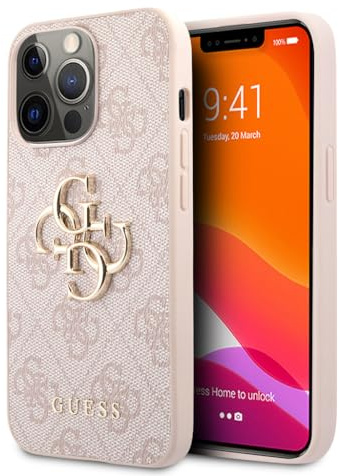 Guess GUHCP13L4GMGPI Hülle für iPhone 13 Pro / 13 6,1 rosa 4G Big Metal Logo Rot