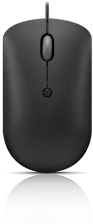 Lenovo 400 USB-C Kompakte kabelgebundene Maus – Taschenfreundliche tragbare Maus für Notebook oder großen Computermonitor, Schwarz