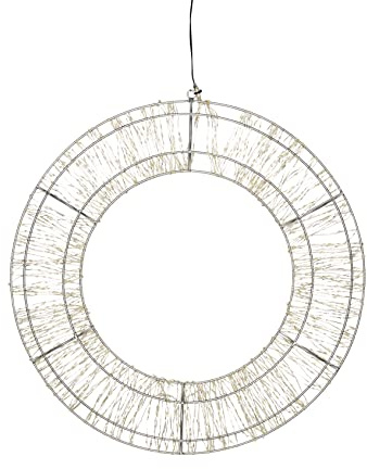 Northpoint XXL LED Lichtkranz in Silber 1000 Micro LEDs 50cm Durchmesser, mit Timerfunktion, für Innen und Außen geeignet