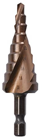 Spiral Grooved Step Drill Bit, M35 High-Speed Steel 4-20mm 4-32mm Cobalt-containing Spiral Pagoda Drill, Drill and Enlarge Hole for Wood Metal Stainless Steel (4-20mm)
