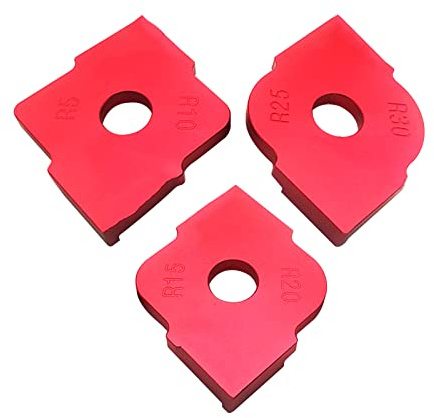 3 st radie jigg routermallar, aluminiumlegering hörnradie routingmallar R5/R10 + R15/R20 + R25/R30 träbearbetning halvcirkel positioneringsmall trimningsverktyg bågmall