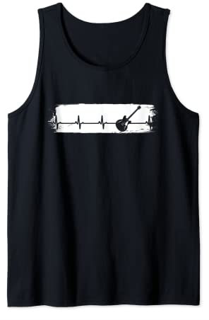 Geschenk für Gitarrenspieler Herzschlag Vintage Gitarre Tank Top
