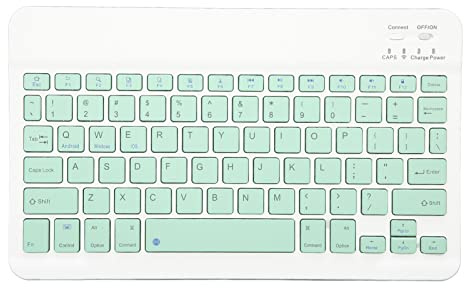 Mini Teclado Inalámbrico, Teclado Ultrafino de Estructura de Tijera de 10 Pulgadas, Teclado Portátil de Escritura Precisa Bluetooth V3.0 Apto para Win, para OS X, para Android(Verde)