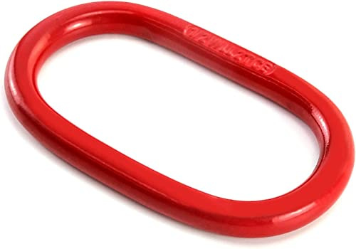 yakicag Safety Chain Link, Oblong Master Link, 1 Pack 7/8 Heavy Duty Lifting Ring, 6600 lbs Load Capacity, Heavy Duty Grade 80 Steel, Red
