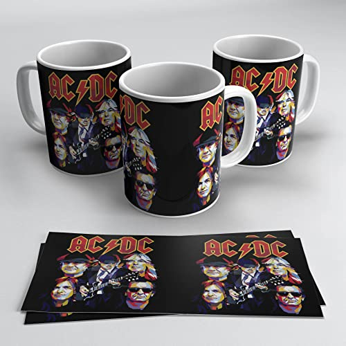 newseny ACDC Tasse für Rock-Fans, Kollektion Rock-Gruppe, AC/DC, Keramik, 350 ml (ACDC 01)