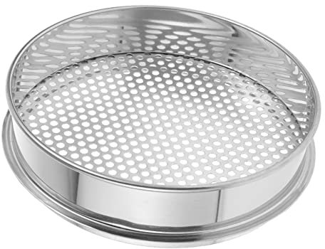 BCOATH Tamis De Tamis À Mailles Fines Tamis De Jardin en Acier Inoxydable Tamis De Jardin en Métal Tamis De Rotatif Tamis De Nivellement du Tamis À Trous Ronds Maison en
