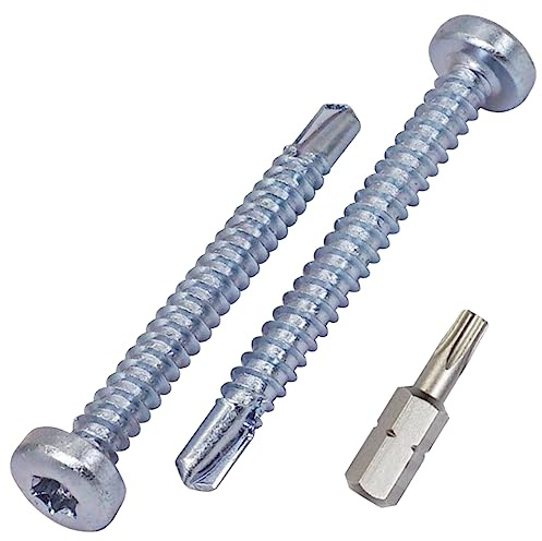 SKIR'CO (30 Stück) Selbstbohrende Schrauben 4,8 x 45 mm, Linsenkopf, DIN 7504 N verzinkte Schrauben, selbstschneidende Schrauben