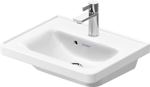 Duravit D-Neo Lave-mains pour meubles sans trop-plein, avec trou pour robinetterie, 500x400mm,074250, Coloris: Blanc avec Wondergliss