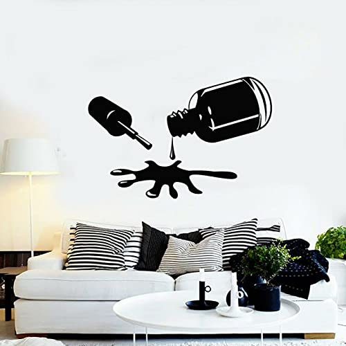HUANYIN Nagellack Wandapplikation Schlafzimmer Dekoration Zubehör Nailart Hand Schönheitssalon Hintergrund moderner abnehmbarer Wandaufkleber, 126x84cm