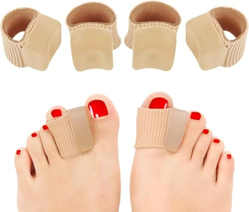 xinshibao Schlauchbandagen Silikon Zehenstrecker (8 Stück) Gel Zehenspreizer für und Hammerzehen Hallux Valgus Korrektur, überlappende Zehen Silikon Zehentrenner