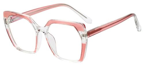 MUTYNE RetroSquare Damen-Brillengestell, klare optische Linse, Brillen, Herren, Federscharnier, Computerbrille, Einheitsgröße, Rot