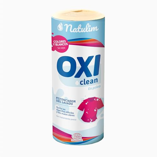 Natulim Oxi Clean - Polvo Quitamanchas ECO - Potenciador de Lavado Sin Lejia - Colores más vivos en la Ropa - Potente y Respetuoso con el Medio Ambiente - Elimina malos olores 500gr