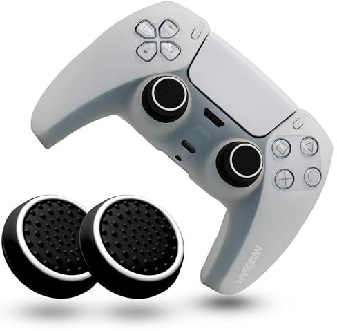 MatoSan® Coque de manette en silicone - Housse antidérapante - Compatible avec contrôleur PS5 - Housse antidérapante avec couvercle de humbstick - Accessoires de protection pour manette de jeu
