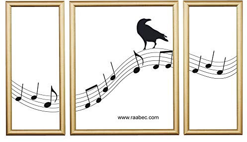 RAABEC Bilderrahmen Triptychon, Größe 80x50cm / 50x80cm, Farbe Gold Antik, ideal für Malen nach Zahlen Triptychon Bilder von Schipper oder Ravensburger