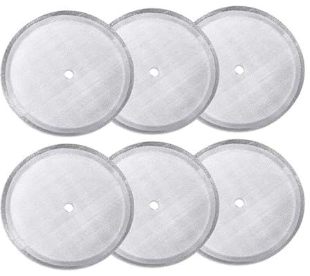 Worbic Lot de 6 filtres de rechange en maille pour cafetière à piston française en acier inoxydable réutilisable pour cafetière à thé 1 tasse 350 ml
