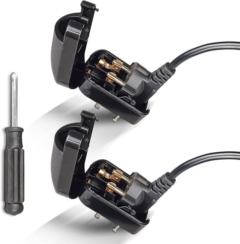 Converter Plug, OFOAEEA 2 Pcs Euro Earthed to UK Converter Plug, EU to UK Plug Fused, 13 Amp Pin Converters with Screwdriver，Adapter EU to UK, Euro Earthed to UK Earthed (Black)