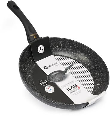 Pfanne Induktion 28cm - Ilag Basic Antihaft Pfanne für alle Herdarten - Bratpfanne Beschichtet mit Hitzebeständigem Griff - Aluminium Induktionspfanne Beständig gegen Kratzer und Abrieb