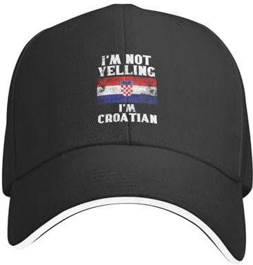 ENWIND Baseballmütze Lustiges kroatisches Geschenk: Ich Schreie Nicht, ich Bin Kroate - Retro Kroatien Flagge - Kroatien Pride Baseballkappe für Mann Frauen Hut
