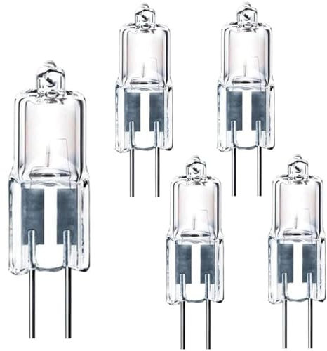 BULBEAWICK 12V G4 Halogenlampen, 5er Pack G4 Glühbirne, G4 Sockel 2 Pin 12V 35W/50W T3 für Unterschrank Puck Licht, Kronleuchter 12V-5W