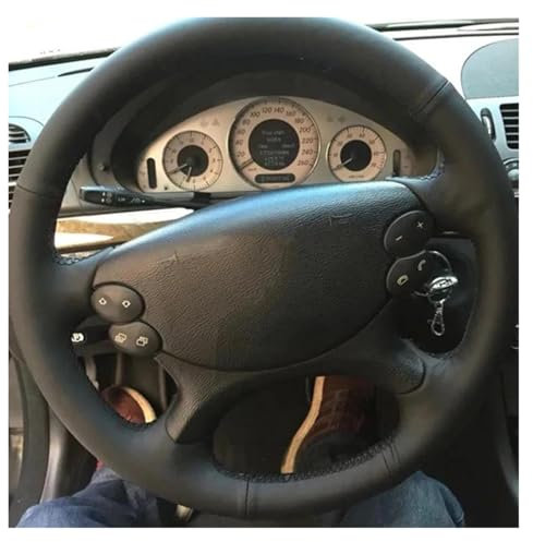Lenkrad Bezug Auto-Lenkradbezug Aus Echtem Leder Für Mercedes Für Benz E-Klasse W211 E230 E280 E350 CLS-Klasse CLS350 CLS500 Lenkradhülle(No Hole Leather)
