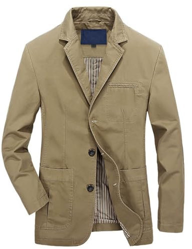 Vestes habillées pour homme - Veste de sport décontractée et élégante - Veste d'extérieur légère avec doublure à carreaux - Veste bomber pour homme - Pour fête, mariage, kaki, 5XL