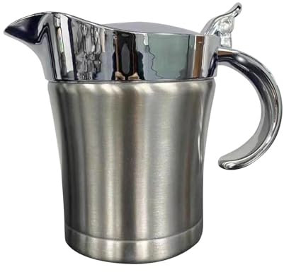 Stainless Steel Sauce Bowl, Double Layer Sauce Pot, Portable Juice Sauce Pot, Dining Table Accessories, Sauce Bowl for Kitchen, Juice Pot for Kitchen, Home Kitchen Cream Pitcher, Stainless Steel Cream