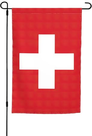 Drapeau suisse imprimé pour jardin, maison, pelouse et décoration d'intérieur 30 x 45 cm