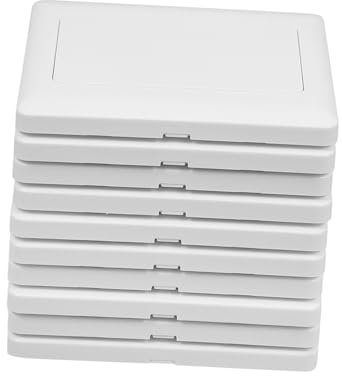 Abaodam 10 Stück Schalter Wandplatten Weiß Zweifach Abdeckung mit Brandschutz Doppelfunktion als Abdeck- und Anschlussdose Universell für Elektroinstallationen Modernes Design