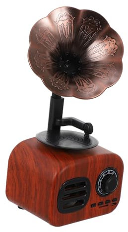 NUOBESTY Retro-Lautsprecher Mit Holzmaserung Kabellos Tragbar Musikbox Funk Breitbandlautsprecher Für Hohe Mittlere Und Tiefe Frequenzen Hoher Kapazität Akku Für Lange Akkulaufzeiten