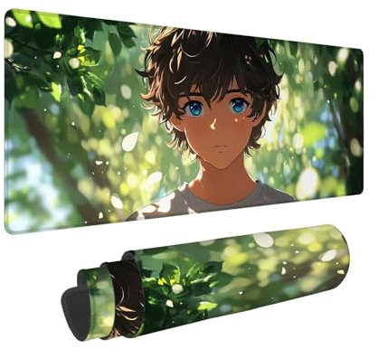 Garçon Tapis de Souris 1200x600x3mm, Tapis Souris Vert sous Main Bureau Gaming Accessoire, Mouse Pad Large AntidéRapant étanche sous Main Bureau à Bords Cousus pour Ordinateur, Cadeaux Homme WR-428