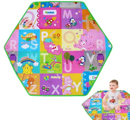 Tapis de sol pour enfants - Tapis d'énigme hexagonal, rembourrage doux | Tapis d'éveil simple et propre, tapis en mousse épaisse pour le confort de la chambre d'enfant