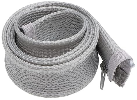 Kabelschlauch Flexibler,Kabelschutzschlauch 1M Reißverschluss-Kabelhülle, Flexibles Nylon, Kabelmanagement, Organizer, Kabelschutz, Schwarz, Weiß, Grau(1M-02,30 mm)