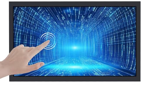 VSDISPLAY Monitor industriale LCD da 18,5 pollici 1920x1080, Touch Screen | H/D VGA DVI porta video,scocca in metallo con staffa