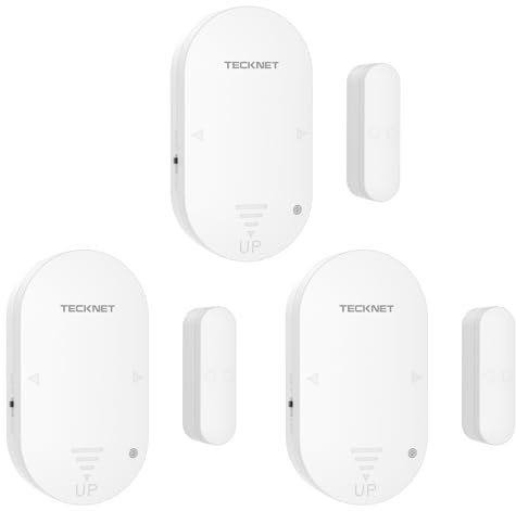 TECKNET Door Window Alarm, Personal Safety Two-way Door and Window Alarm System, Door Alarms for Kids Safety, 2-in-1 Alarm & Chime, 3-Level Volume Control, Door Alarm for Home Security(3 Pack)