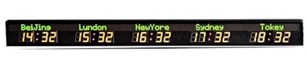 Horloge mondiale LED avec minuterie, horloges murales multi-zones for hôtels, entreprises multinationales et aéroports internationaux Modes multiples(HIT5-2.3R)
