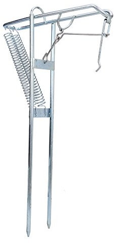 Asixx Angelrutenhalter, Ruten Ständer mit Automatischem Klappspanner aus Metall Doppelt Federhalter Rack, Leicht und Tragbar für Angeln