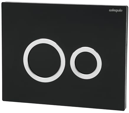 Wirquin 55721306 Plaque de Déclenchement Hoop Noire | PMMA, double chasse, économie d'eau, installation facile, fabriqué en France