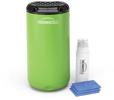 Thermacell Difusor Antimosquitos Halo Mini, Sin DEET, 12H Protección, Verde | Protege una zona de 20 m². Difusor, cartucho y pastillas de recambio incluidos. Ideal para jardines, terrazas y exteriores.