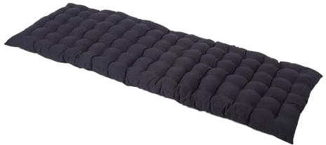 Homescapes Bankauflage 3-Sitzer schwarz – Sitzkissen Bank Outdoor/Indoor, Oeko-TEX-Zertifiziert, Sitzauflage waschbar für Gartenbank & Sitzbank, 143 x 48 cm