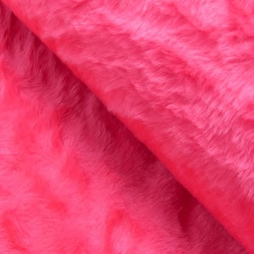Fabrics-City Pink kuschelfell teddyfell kurzhaarig stoff, plüschstoff, zottelfell, kunstpelz, weiches Fell, zum Nähen & Kleben für DIY, Kinder Dekoration, 4204