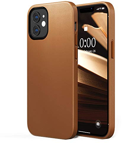 SURPHY PU Leder Hülle kompatibel mit iPhone 12 iPhone 12 Pro 6.1 Zoll PU Leder Schutzhülle für iPhone 12/iPhone 12 Pro Slim (mit Mikrofaser Futter Braun